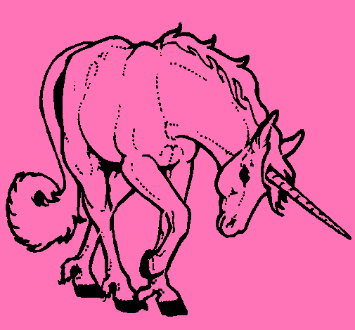 Dibujo Unicornio bravo pintado por natillas