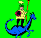 Dibujo Caballero San Jorge y el dragon pintado por likjuhygt
