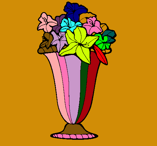 Dibujo Jarrón de flores pintado por natillas