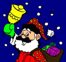 Dibujo Santa Claus y su campana pintado por LOCU