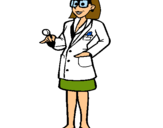 Dibujo Doctora con gafas pintado por peyito