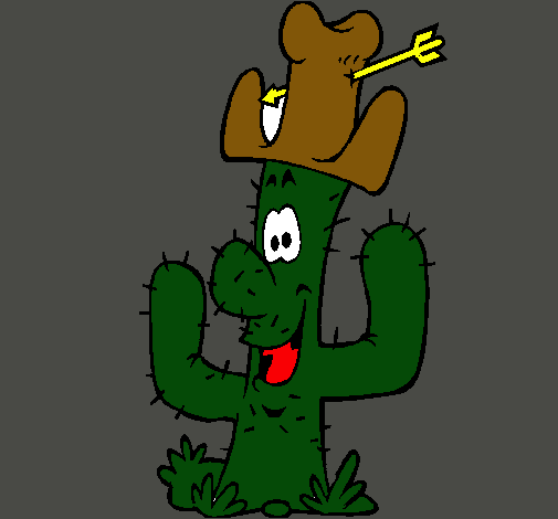 Dibujo Cactus con sombrero pintado por aoy98