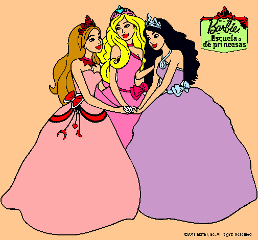 Dibujo De Barbie Y Sus Amigas Princesas Pintado Por Aladino En Dibujos