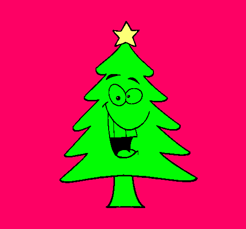 Dibujo árbol navidad pintado por Esther06