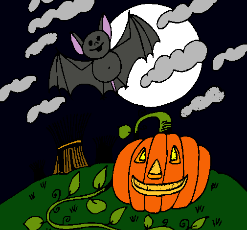 Dibujo Paisaje de Halloween pintado por JINULTS