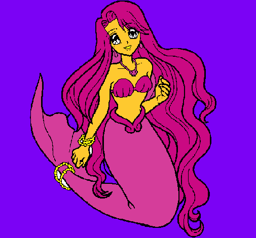 Dibujo Sirenita pintado por marinagarcia