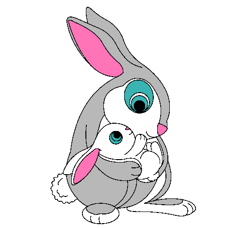 Dibujo Madre conejo pintado por iriana
