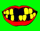 Dibujo Boca y dientes pintado por alexista