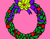 Dibujo Corona de navidad pintado por migl