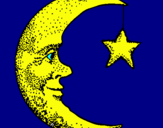 Dibujo Luna y estrella pintado por 241nhjbkl454