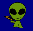 Dibujo Alienígena II pintado por extraterestr