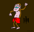 Dibujo Mono  pintado por irene2cora