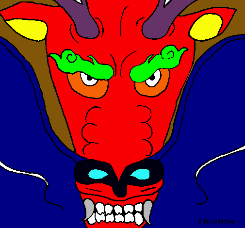 Dibujo Cabeza de dragón pintado por Playmobil