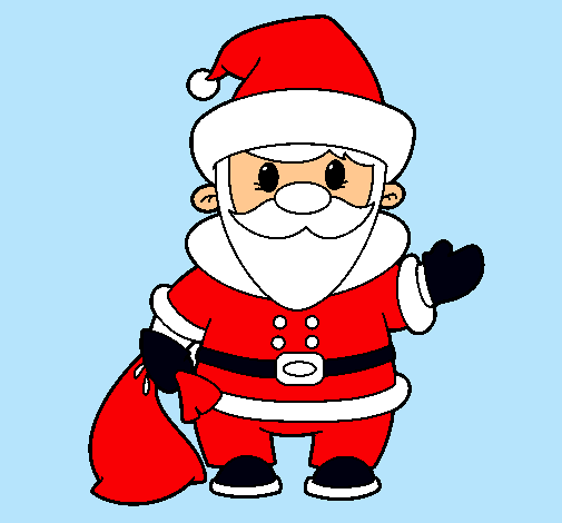 Dibujo Papa Noel 4 pintado por piojosin