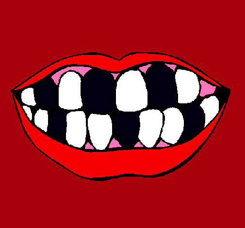 Dibujo Boca y dientes pintado por nano-balo