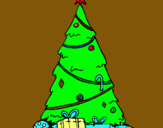 Dibujo Abeto con adornos navideños pintado por sebhitta