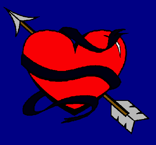 Dibujo Corazón con flecha pintado por malena10