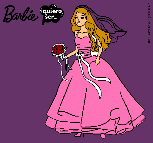 Dibujo Barbie vestida de novia pintado por REYSINCHI1