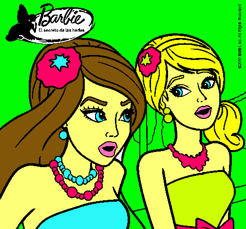 Dibujo Barbie y su amiga pintado por laurith