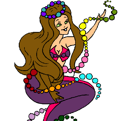 Dibujo Sirena entre burbujas pintado por TATIS95