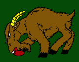 Dibujo Cabra enfada pintado por chivo