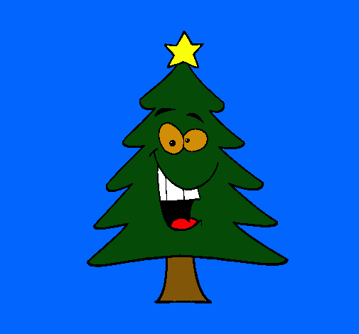 Dibujo árbol navidad pintado por fatty 