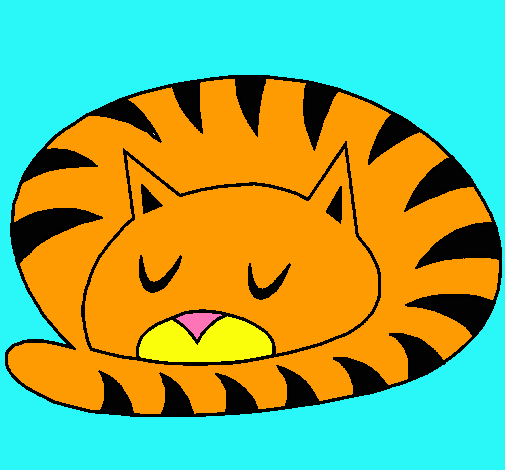 Dibujo Gato durmiendo pintado por bbehermoxo