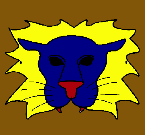Dibujo León pintado por manuse