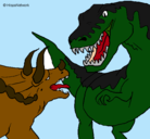Dibujo Lucha de dinosaurios pintado por LadronaRk