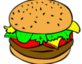 Dibujo Hamburguesa completa pintado por hamburguesa 