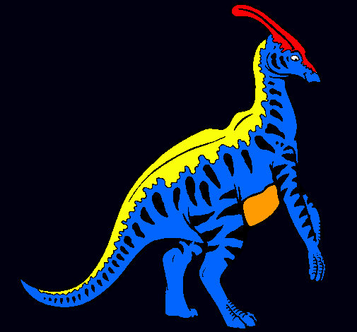 Dibujo Parasaurolofus con rayas pintado por dino2811