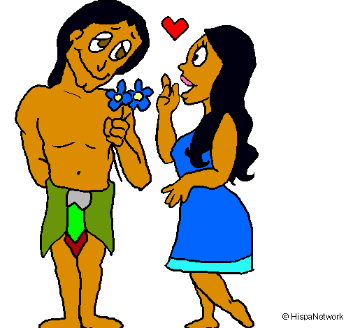 Dibujo Jóvenes mayas enamorados pintado por Zolecita