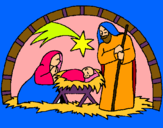 Dibujo Pesebre de navidad pintado por --cristina