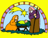 Dibujo Pesebre de navidad pintado por clemencia