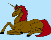 Dibujo Unicornio sentado pintado por LadronaRk