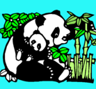 Dibujo Mama panda pintado por ani89