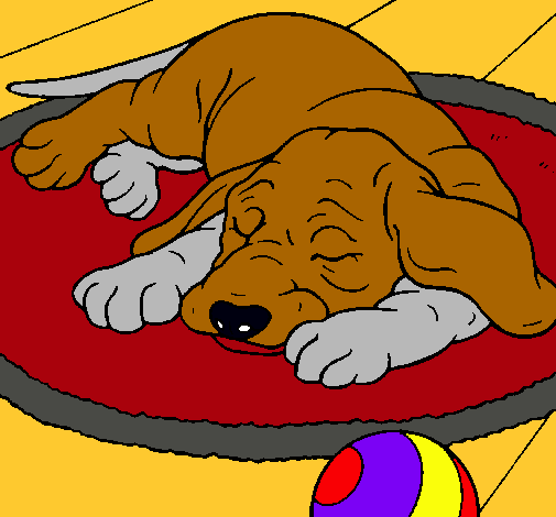 Dibujo Perro durmiendo pintado por aladino