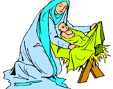 Dibujo Nacimiento del niño Jesús pintado por clavero