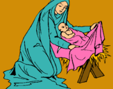 Dibujo Nacimiento del niño Jesús pintado por lulalu