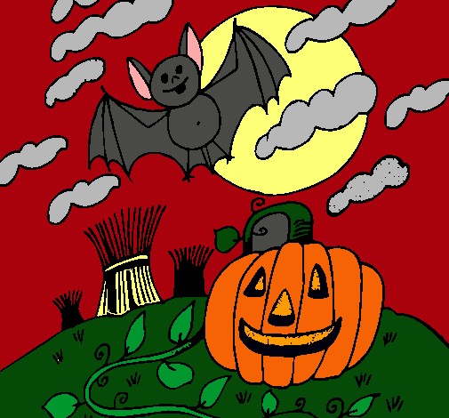 Dibujo Paisaje de Halloween pintado por elipro