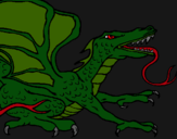 Dibujo Dragón réptil pintado por LadronaRk