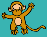 Dibujo Mono pintado por animales