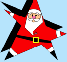 Dibujo Papa Noel en forma de estrella pintado por alex12