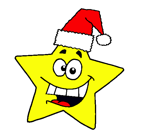Dibujo estrella de navidad pintado por happyhappy