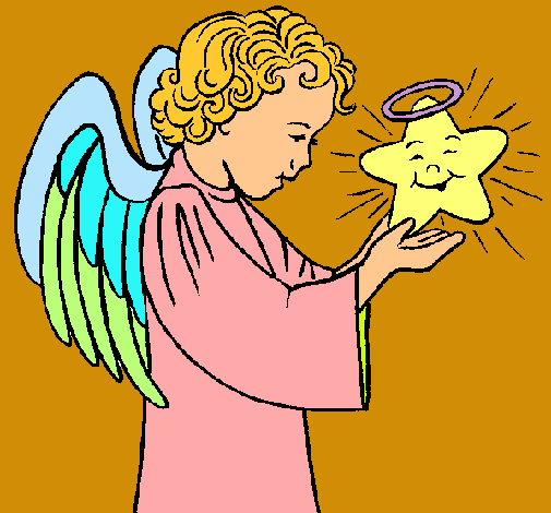 Dibujo Ángel y estrella pintado por martuky