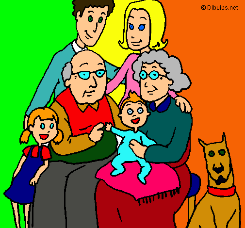 Dibujo Familia pintado por popular