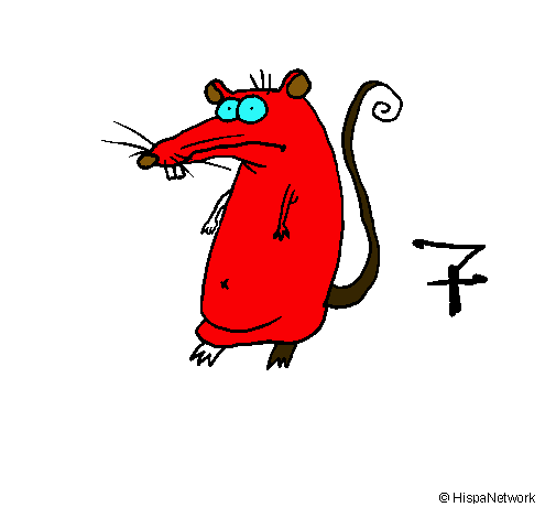 Dibujo Rata pintado por yela