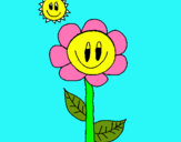 Dibujo Sol y flor pintado por isabel2001