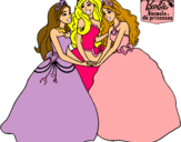 Dibujo Barbie y sus amigas princesas pintado por daiyan