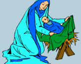 Dibujo Nacimiento del niño Jesús pintado por hullk